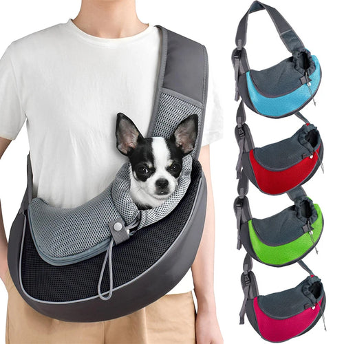 Breathable Mesh Sling Carrier Backpack for Small Cats & Dogs, Travel
