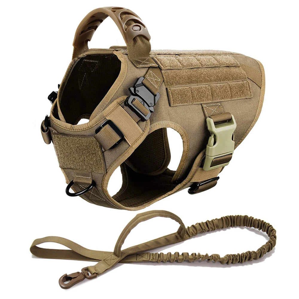 tactical dog harness with molle system – heavy-duty large dog vest