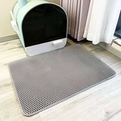 Extra Large Waterproof Double-Layer Cat Litter Mat, Non-Slip Design