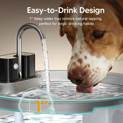 7L Stainless Steel Wireless Sensor Pet Water Fountain for Cats & Dogs