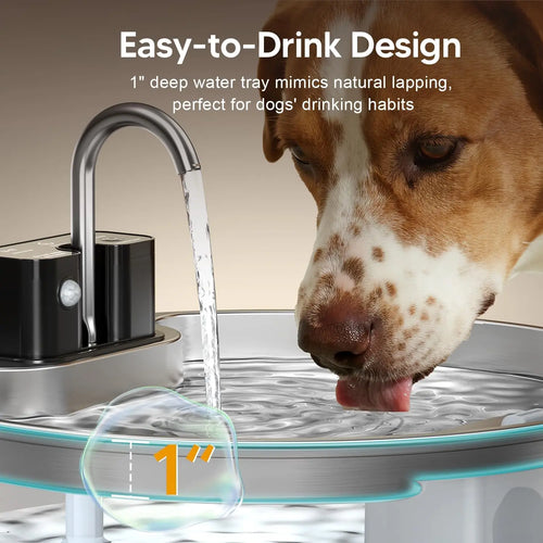 7L Stainless Steel Wireless Sensor Pet Water Fountain for Cats & Dogs