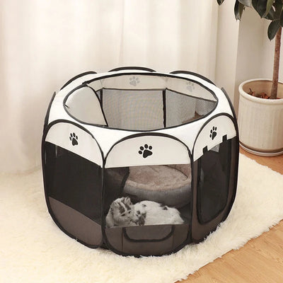 Foldable Pet Tent Playpen - Octagonal Outdoor Fence for Dogs & Cats