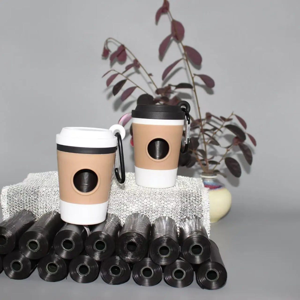 pawstrip coffee cup poop bag dispenser – portable holder