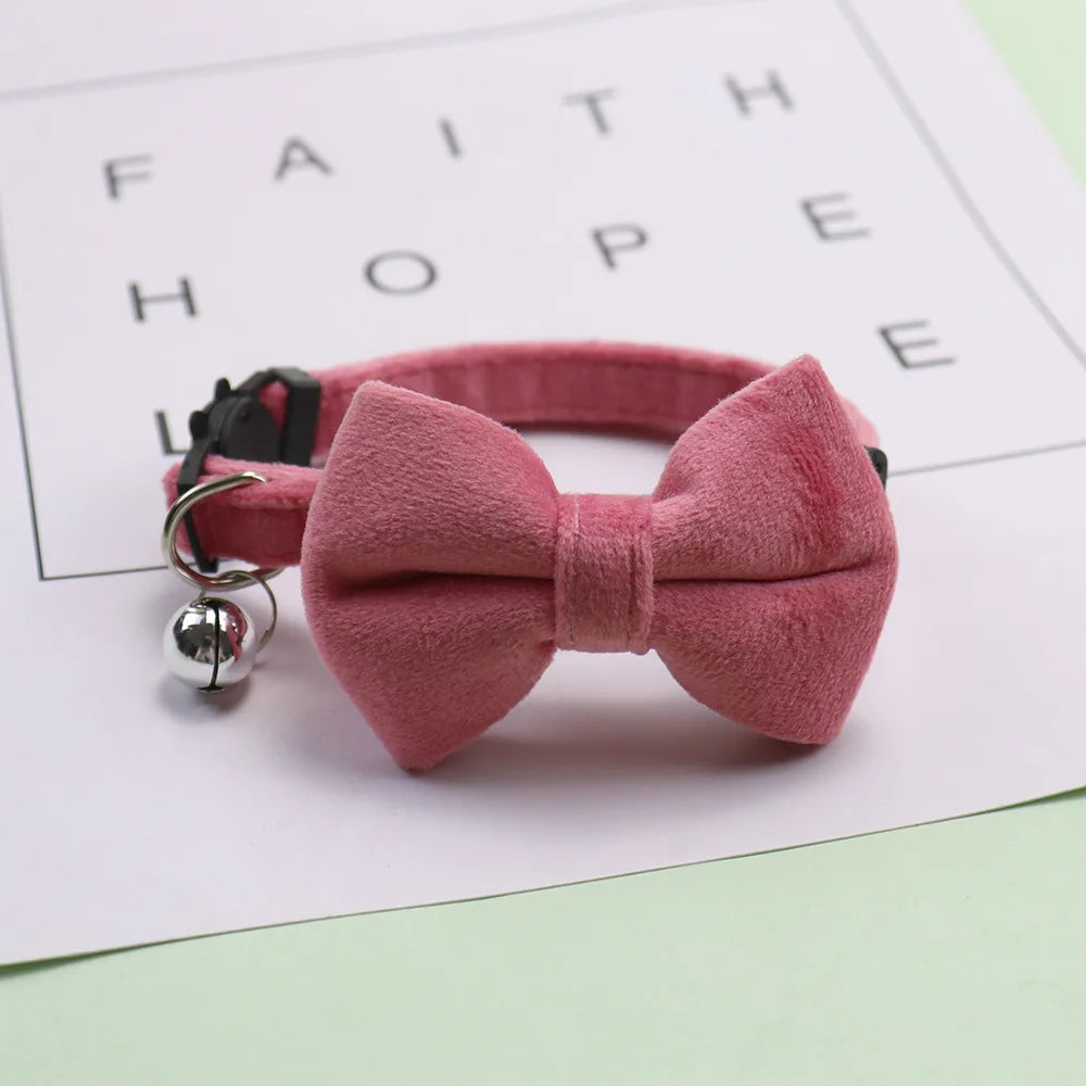 christmas breakaway cat collar with bow tie and bell adjustable plaid