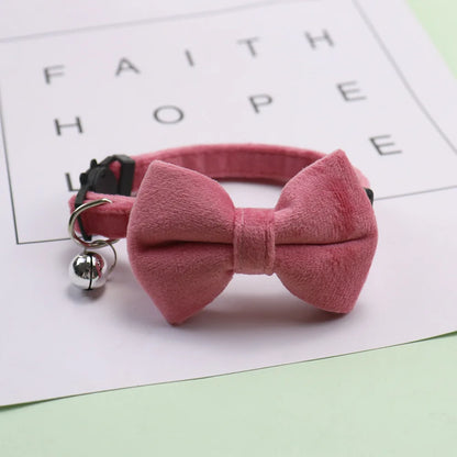 Christmas Breakaway Cat Collar with Bow Tie and Bell Adjustable Plaid