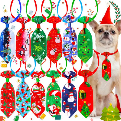 10 Pack Adjustable Christmas Dog Bow Ties and Neckties for Cats & Puppies