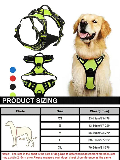 Reflective Adjustable Dog Harness – Breathable Vest for All Sizes