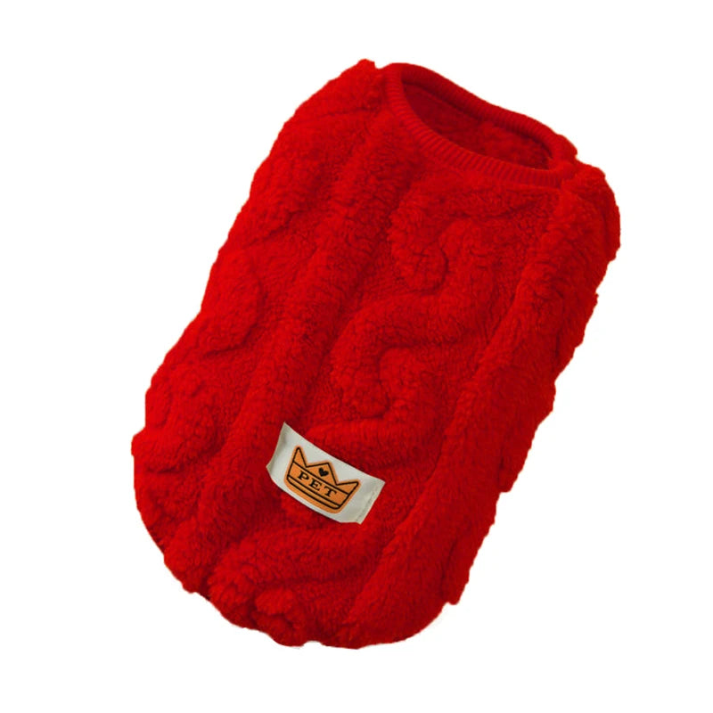warm fleece sweater for cats & small dogs - cozy winter sweatshirt