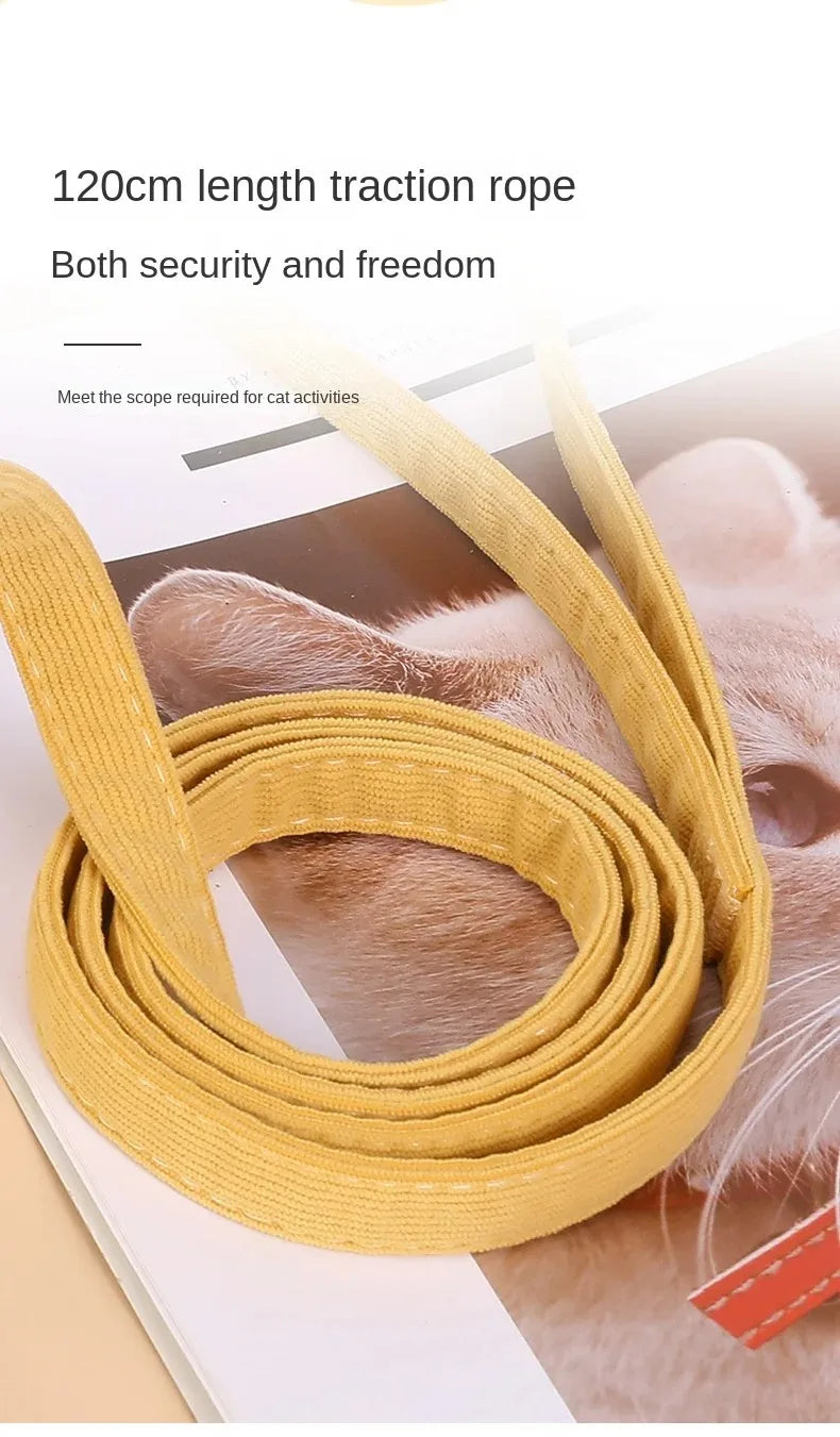 cute bee cat harness & leash set – adjustable walking vest