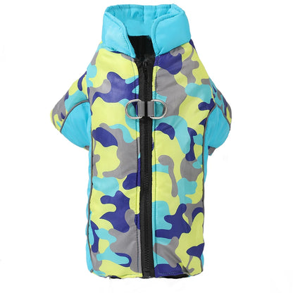 Warm Waterproof Pet Jumpsuit with D-Ring, Reflective Winter Dog & Cat Coat