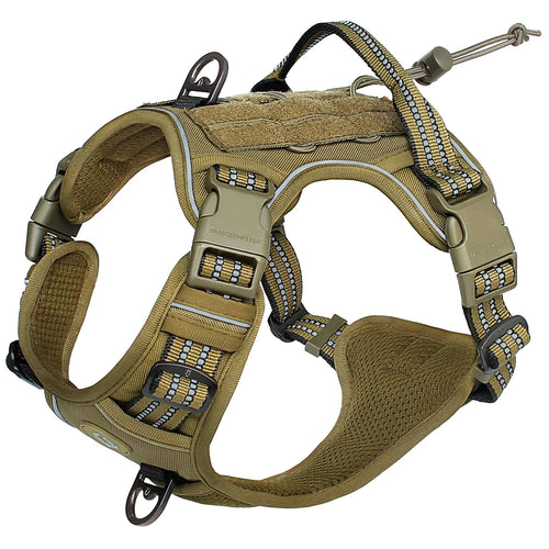 Adjustable Tactical MOLLE Dog Vest Harness for Medium, Large Dogs