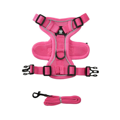 Breathable Puppy Harness Leash Set with Reflective Chest Strap Vest