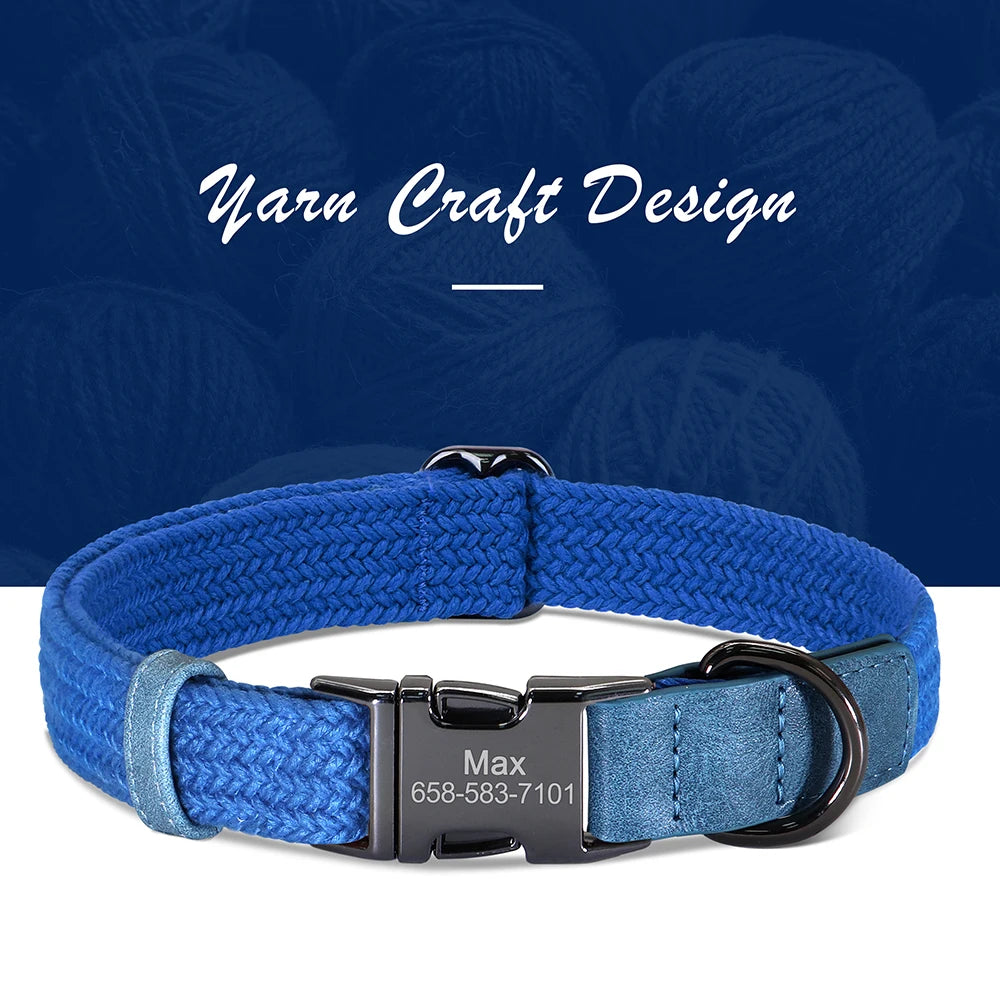 custom engraved nylon dog collar for small, medium, and large dogs