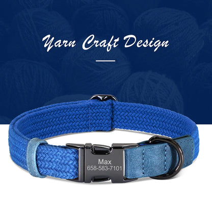 Custom Engraved Nylon Dog Collar for Small, Medium, and Large Dogs