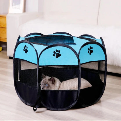Foldable Pet Tent Playpen - Octagonal Outdoor Fence for Dogs & Cats