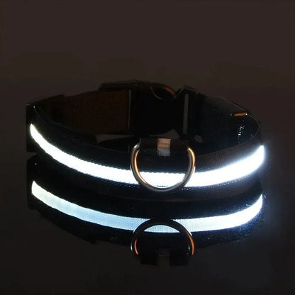 LED Glow Dog Collar - Battery-Powered Night Walking Safety Collar
