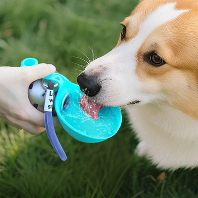 Portable Stainless Steel Dog  Water Bottle 285ml with Silicone Bowl
