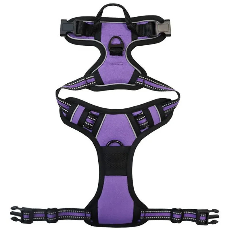 reflective adjustable dog harness – breathable vest for all sizes