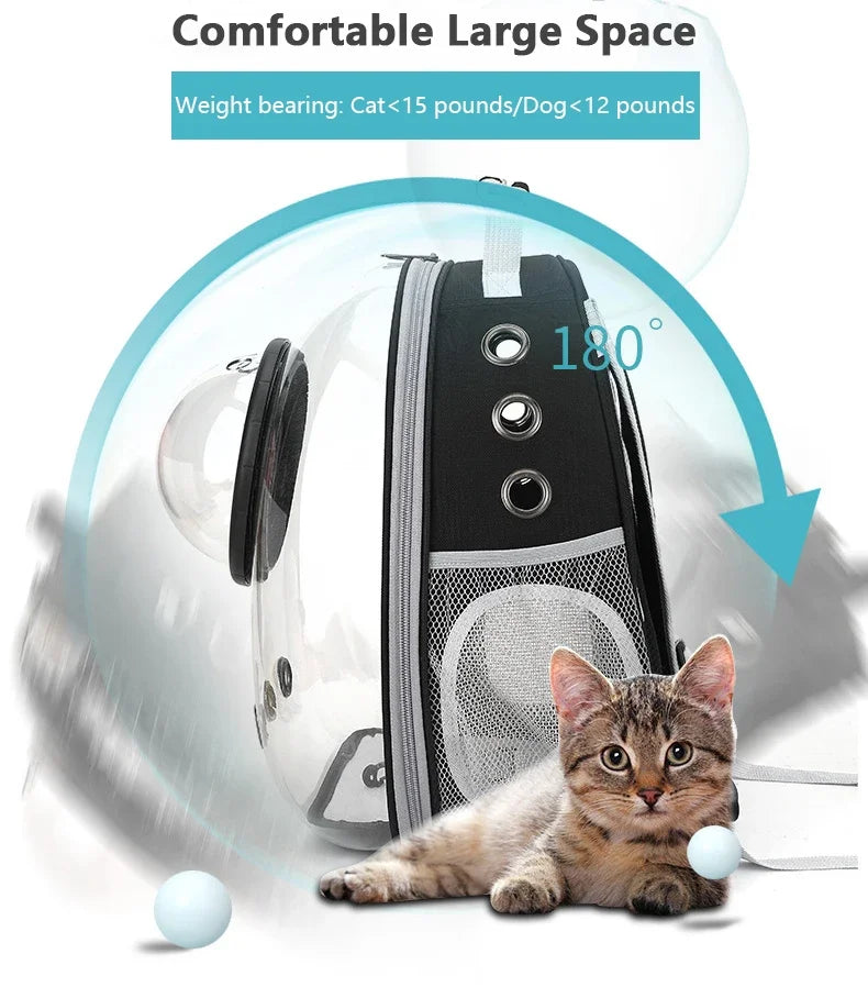 transparent bubble pet carrier backpack for cats & small dogs
