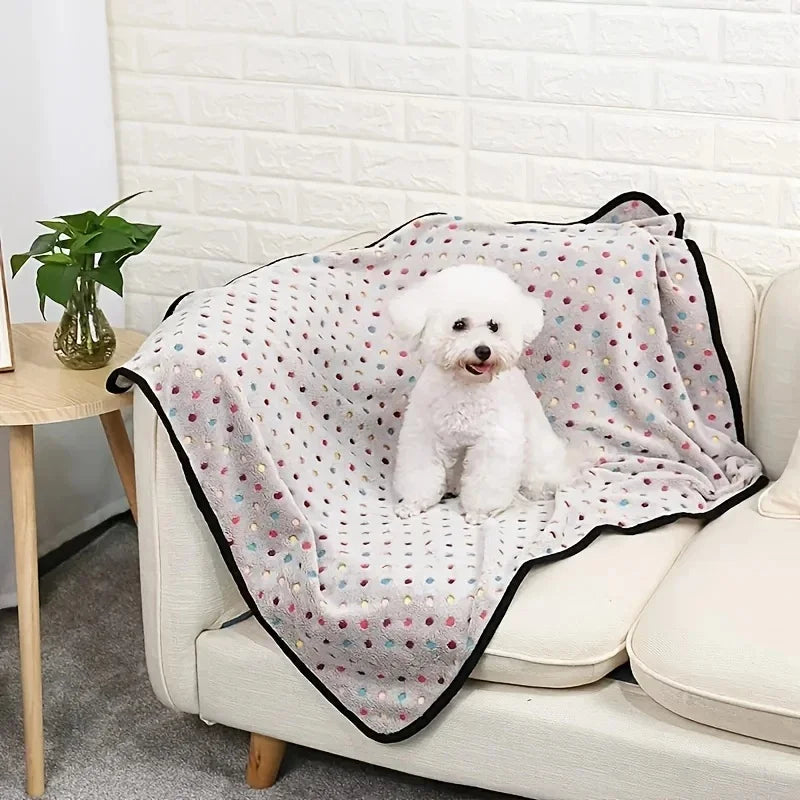 soft fluffy dot pattern pet blanket for cats and dogs warm coral fleece