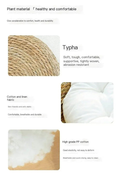 Four Seasons Woven Cat Bed – Breathable Rattan Cat Nest