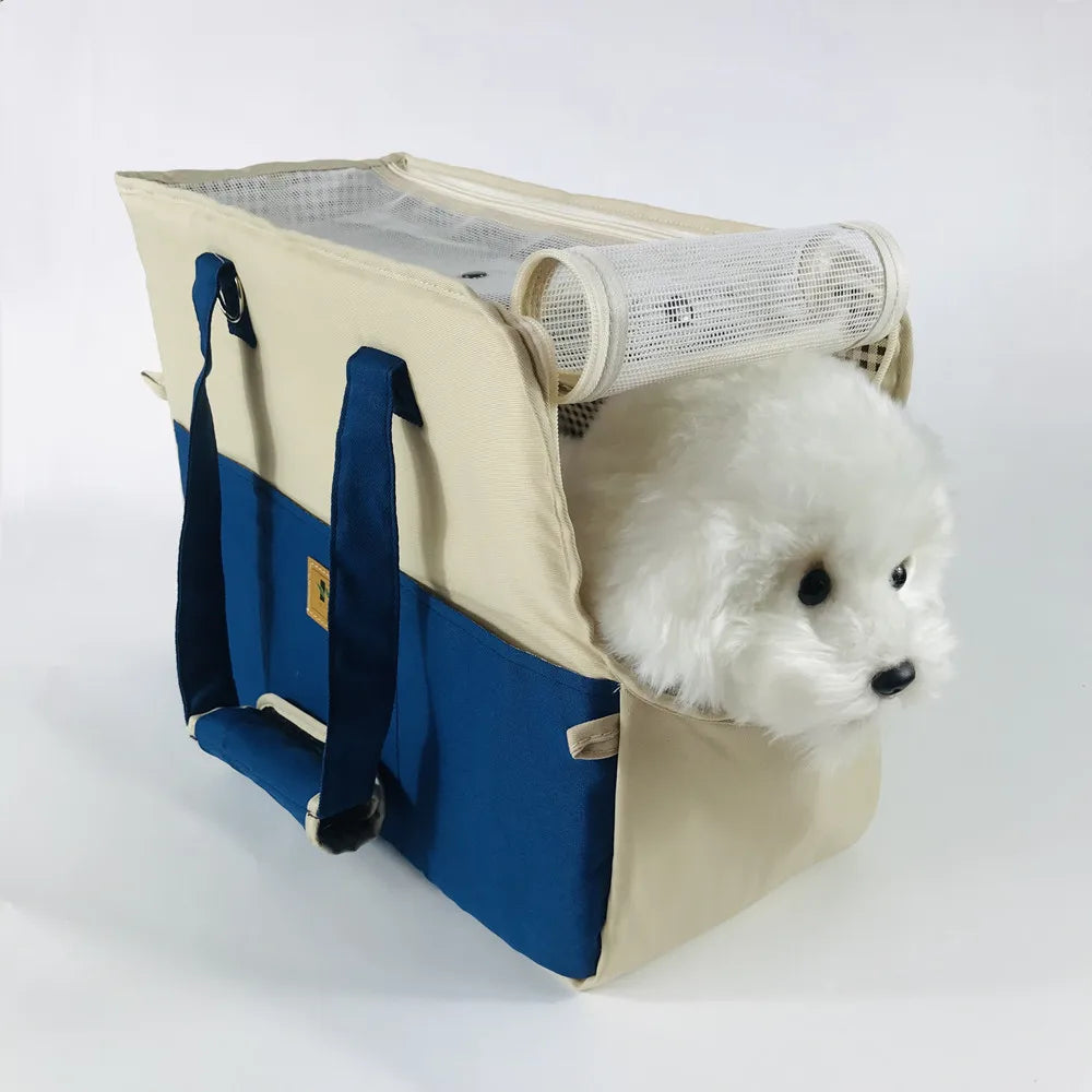breathable pet carrier shoulder bag for cats & puppies, car seat