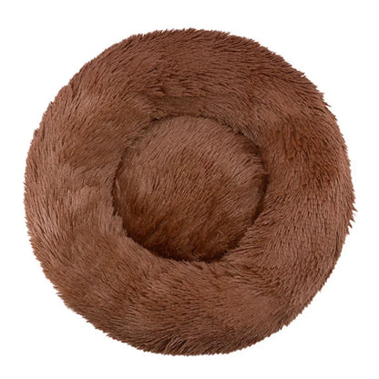 Soft Plush Round Pet Bed for Dogs & Cats, 6 Sizes, Machine Washable