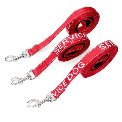 Red Reflective Padded Dog Leash for Outdoor Walking and Running Sport