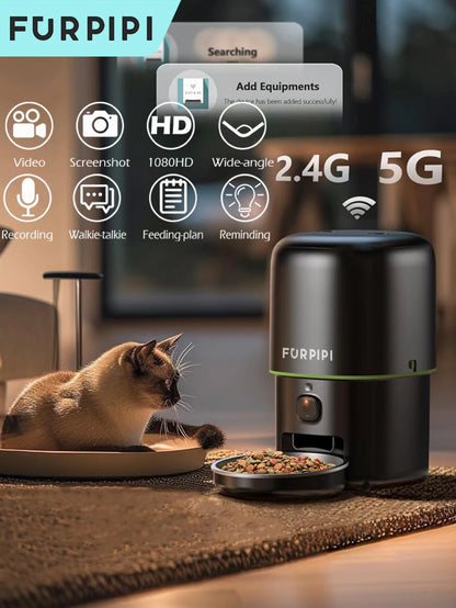Furpipi Smart Cat Feeder with 1080P Camera – WiFi App Control