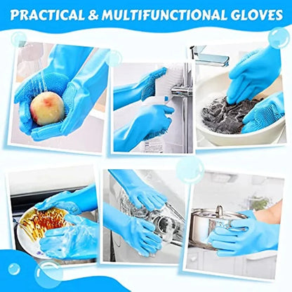 Silicone Pet Bathing Gloves – Shampoo Scrubber Hair Remover
