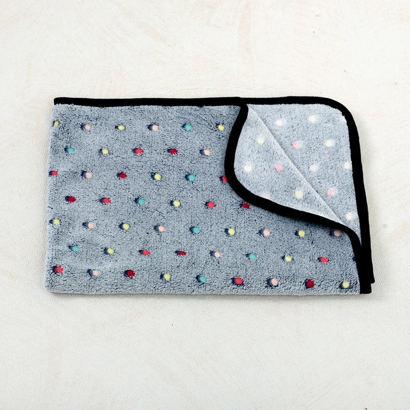 soft fluffy paw print pet blanket for puppies and cats warm flannel mat