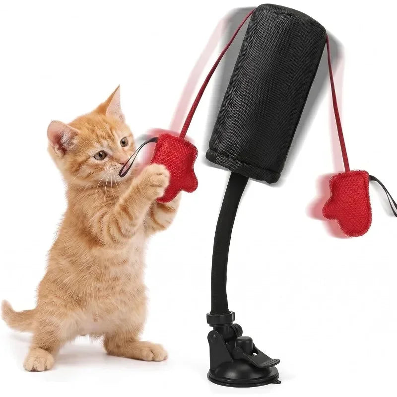 paw punch cat boxing bag – interactive spring indoor exercise toy