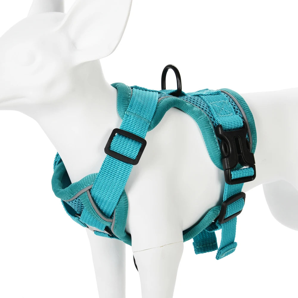 adjustable harness & leash set for small dogs - reflective, breathable