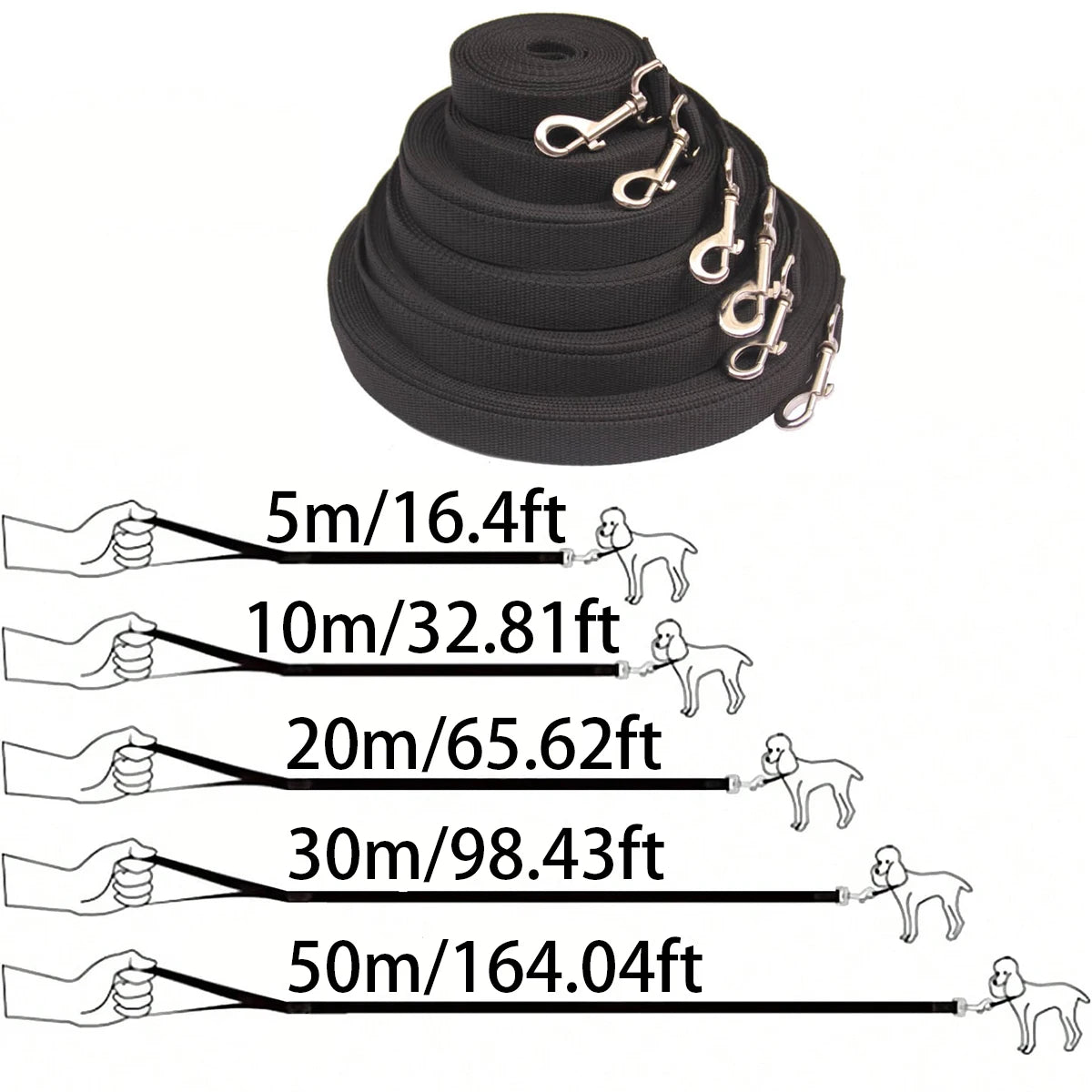 durable long nylon dog training leash for walking and outdoor use