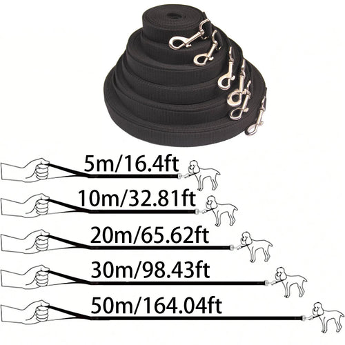 Durable Long Nylon Dog Training Leash for Walking and Outdoor Use