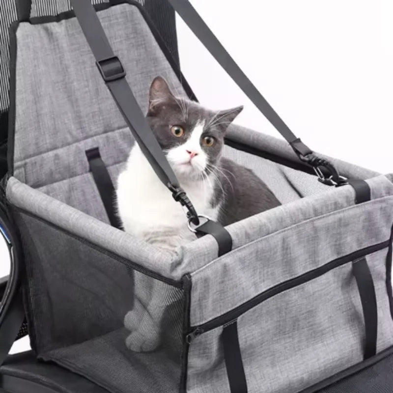 foldable hammock car seat cover for safe pet travel, all dog breeds