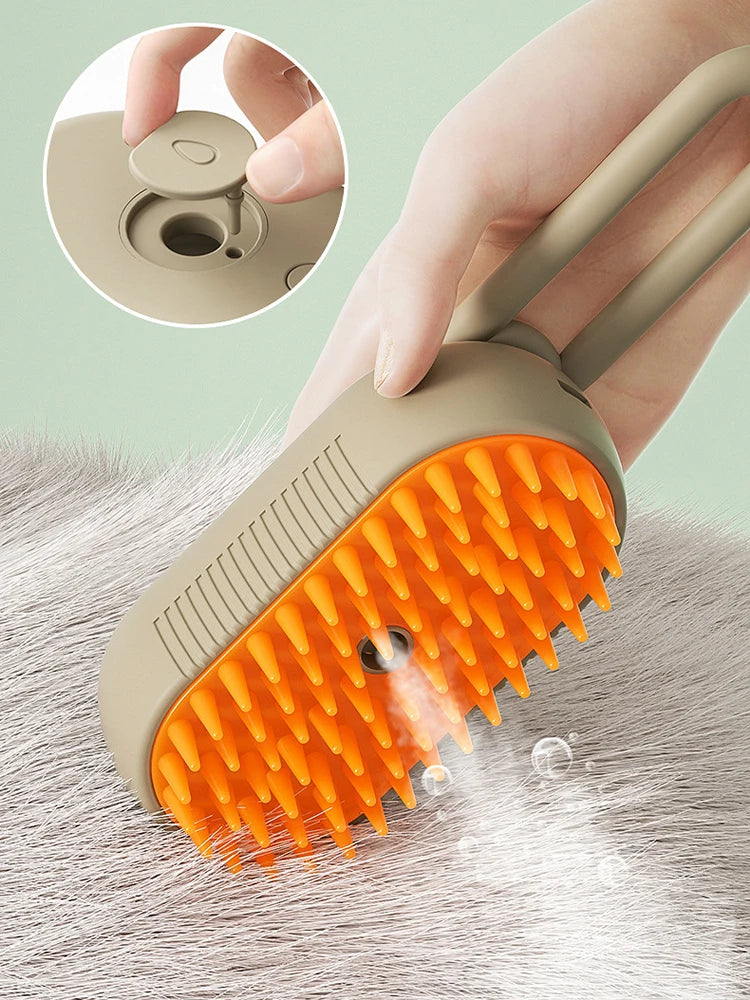 usb rechargeable pet brush with electric water spray – comb