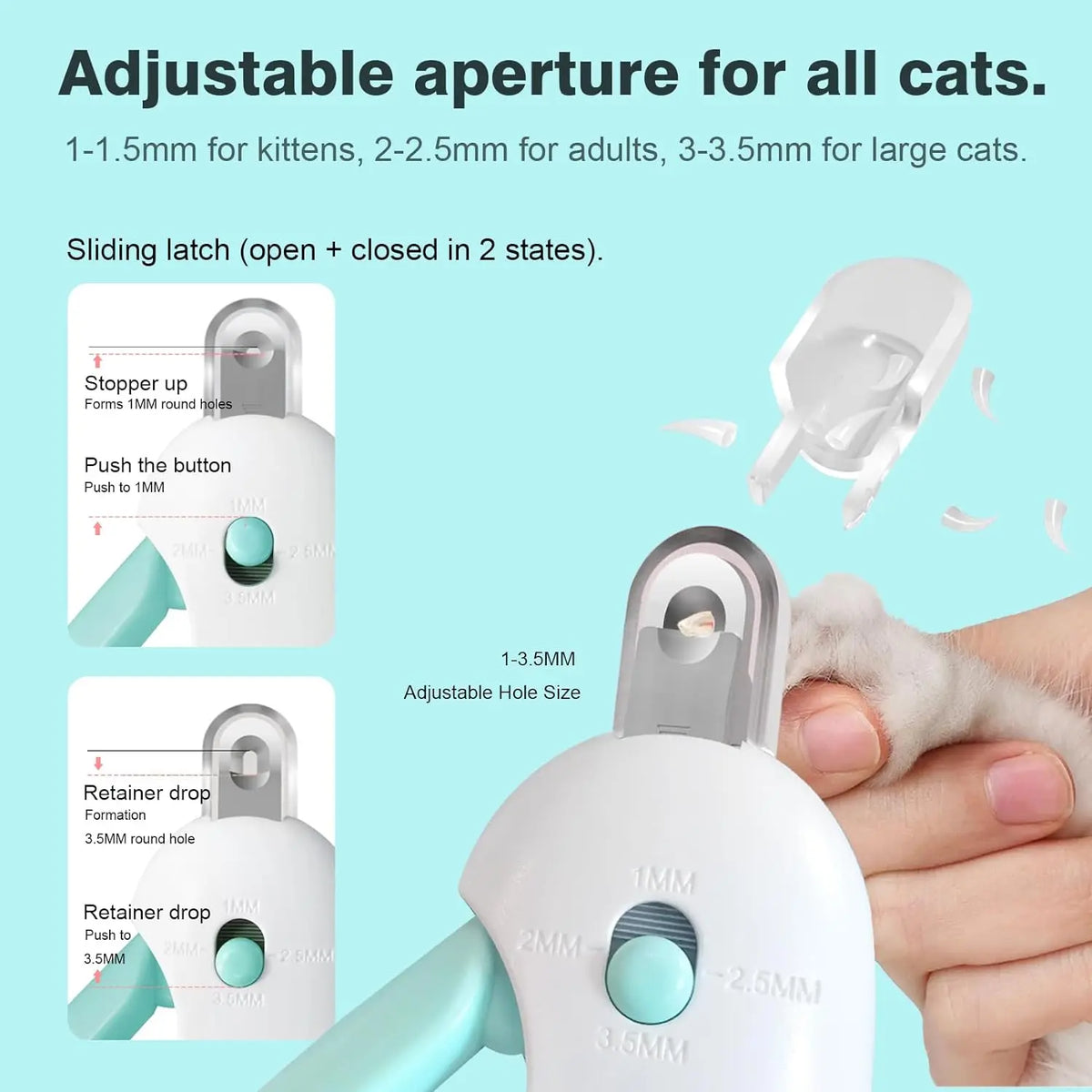 adjustable pet nail trimmer - professional clippers for dogs & cats