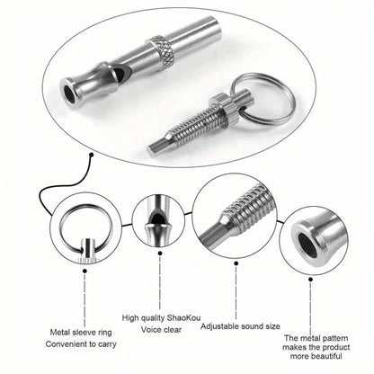 Adjustable Pitch Dog Whistle with Keychain – Training & Recall