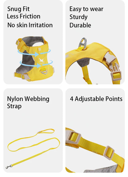 Lightweight Dog Harness & Leash Set - Anti-Pull, Escape-Proof Fit