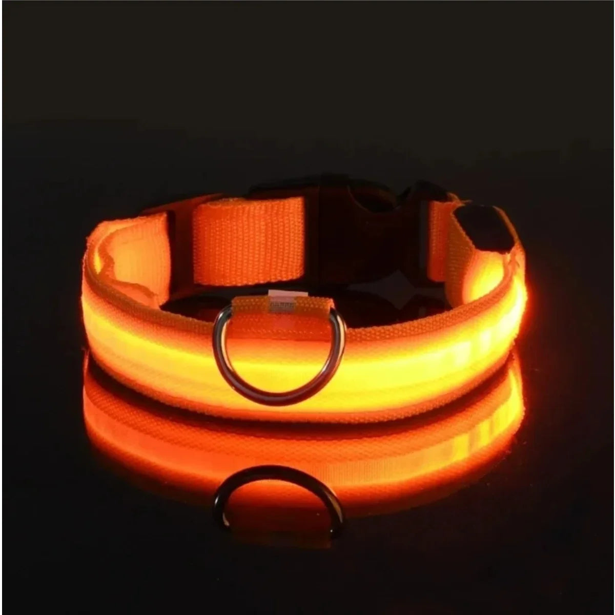 led glow dog collar - battery-powered night walking safety collar