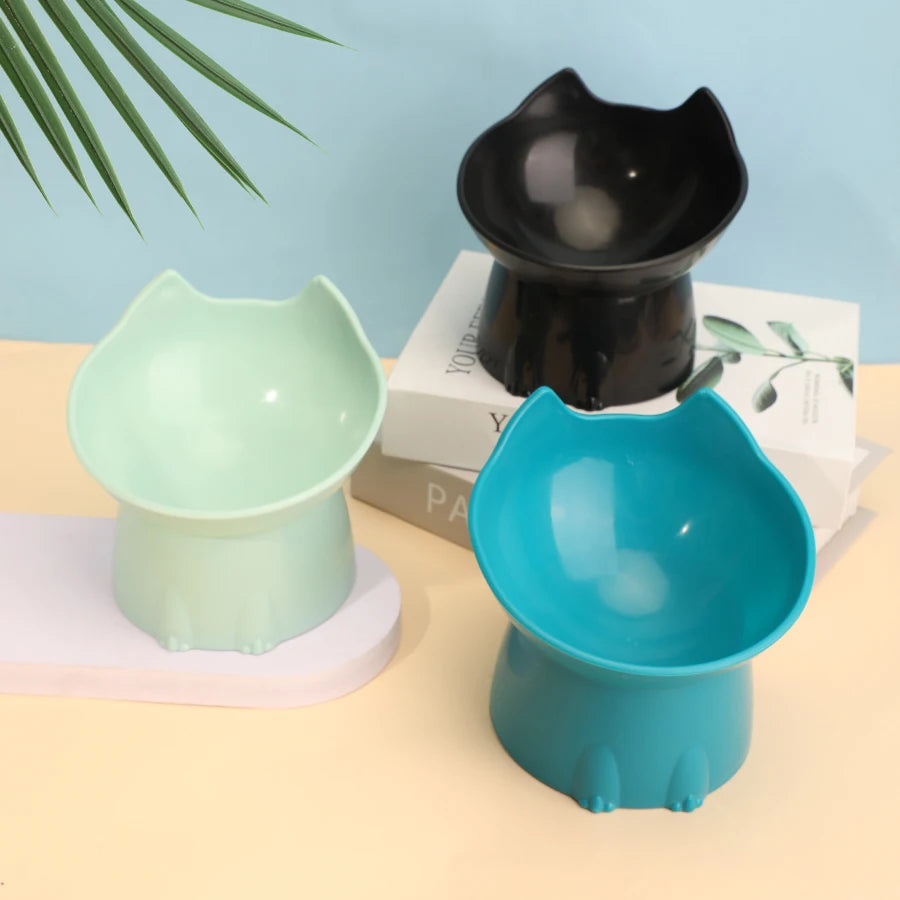 whisker ware elevated cat bowl – anti-tip raised feeding dish