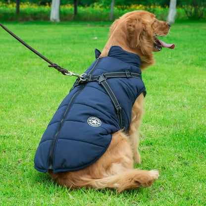 Winter Dog Jacket with Built-In Harness – Warm Splash-Proof Coat
