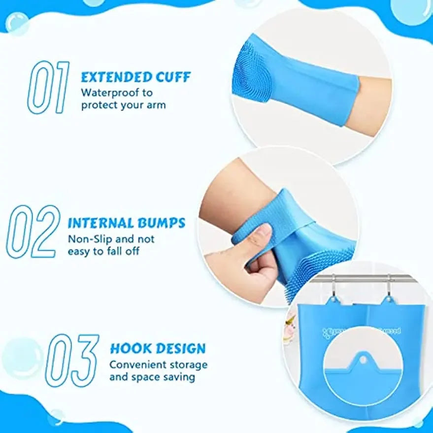 silicone pet bathing gloves – shampoo scrubber hair remover