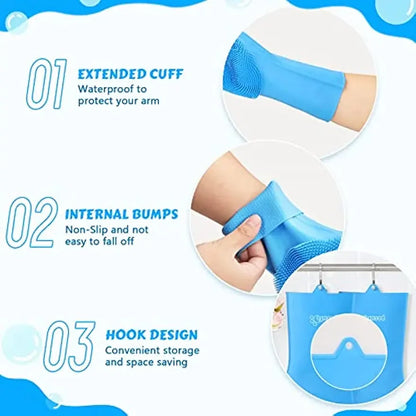 Silicone Pet Bathing Gloves – Shampoo Scrubber Hair Remover
