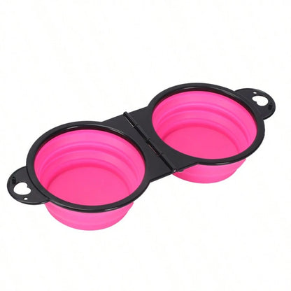 ZHUOJI 2-in-1 Foldable Dual Bowl – Portable Travel Feeding Set