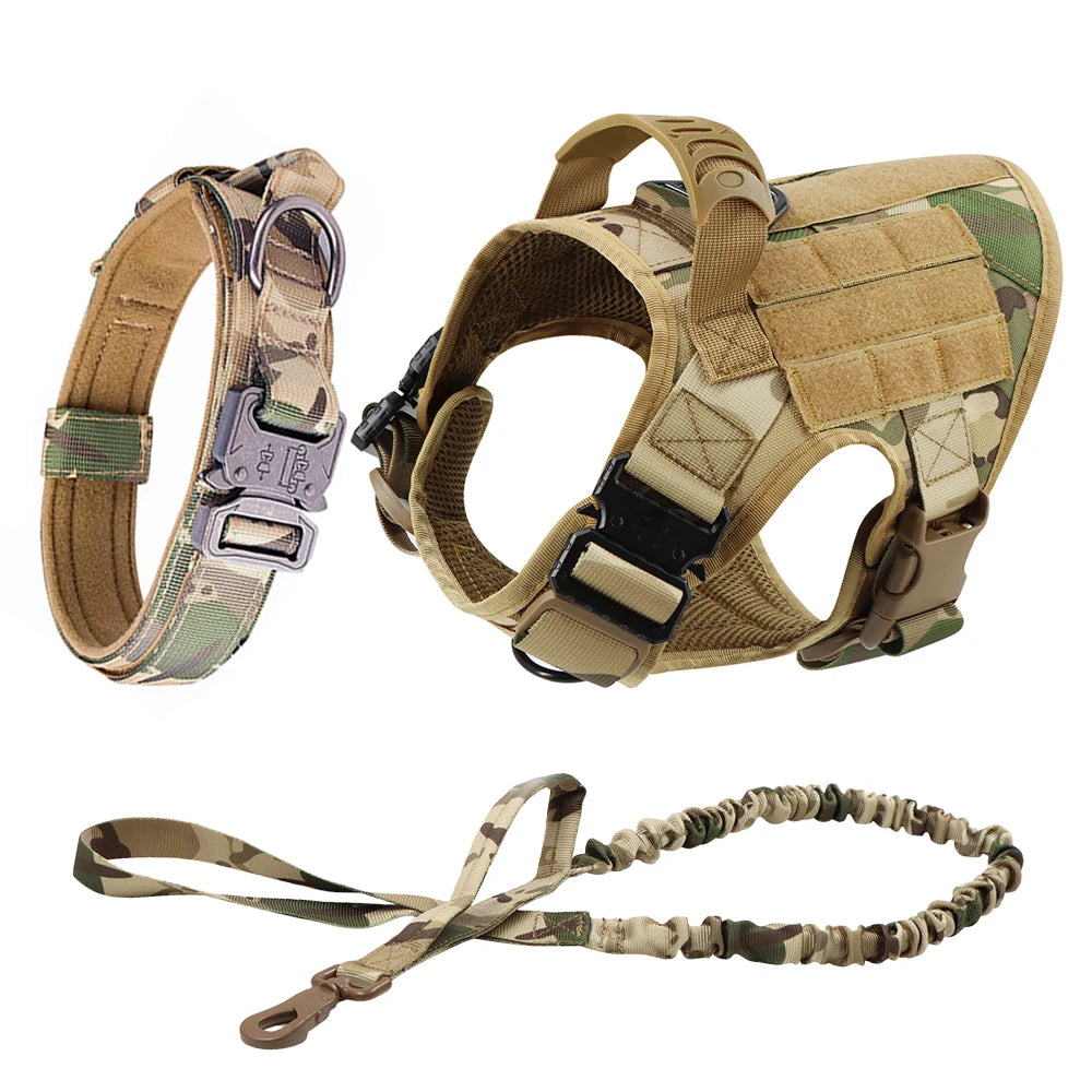 tactical dog harness with molle system – heavy-duty large dog vest