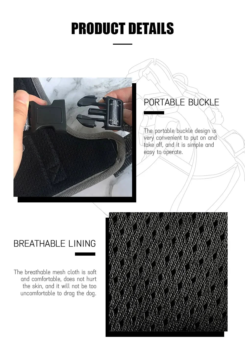 6-in-1 dog harness set with leed, collar, bandana & poop bag holder