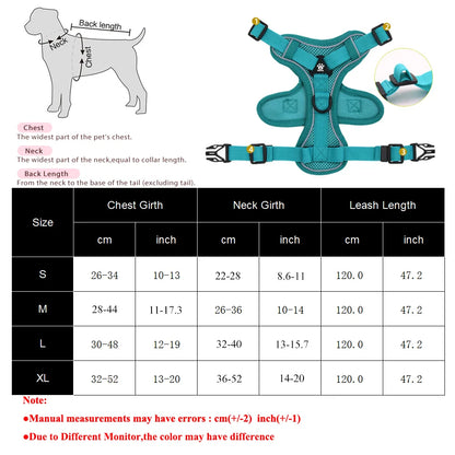 Adjustable Harness & Leash Set for Small Dogs - Reflective, Breathable