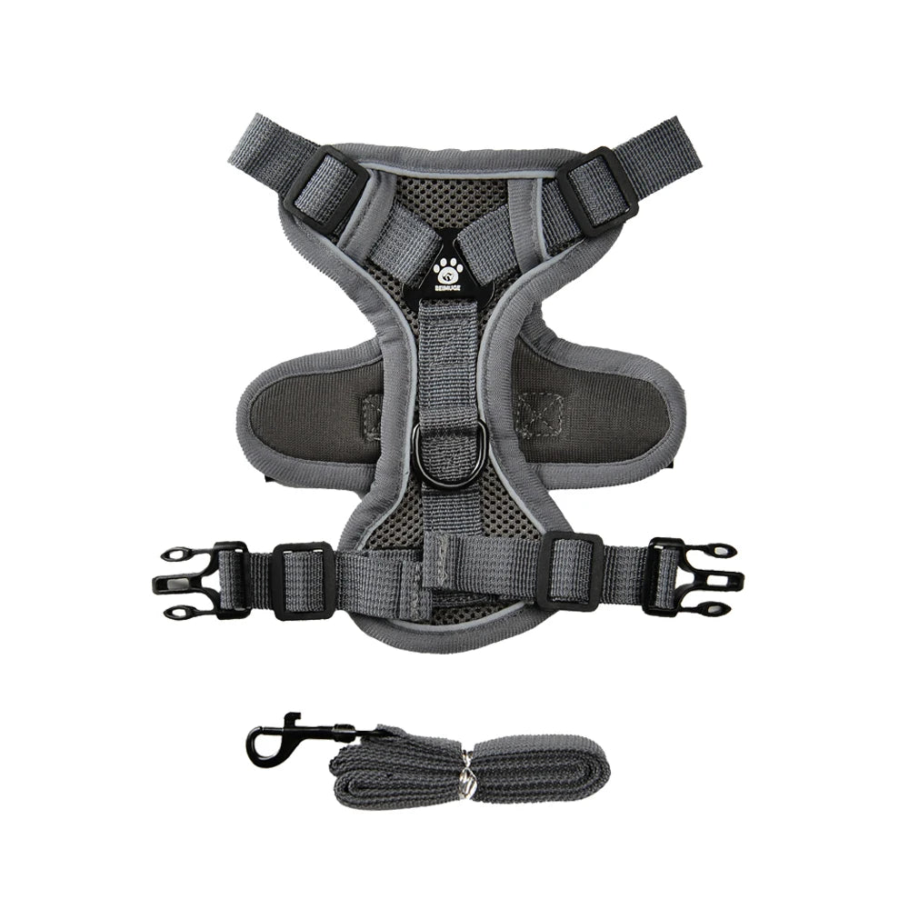 breathable puppy harness leash set with reflective chest strap vest